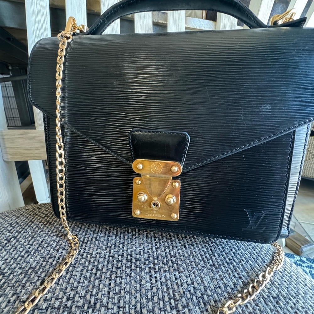 Louis Vuitton Black and Gold Crossbody Bag